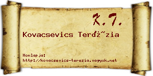 Kovacsevics Terézia névjegykártya
