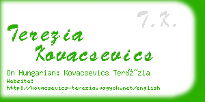 terezia kovacsevics business card